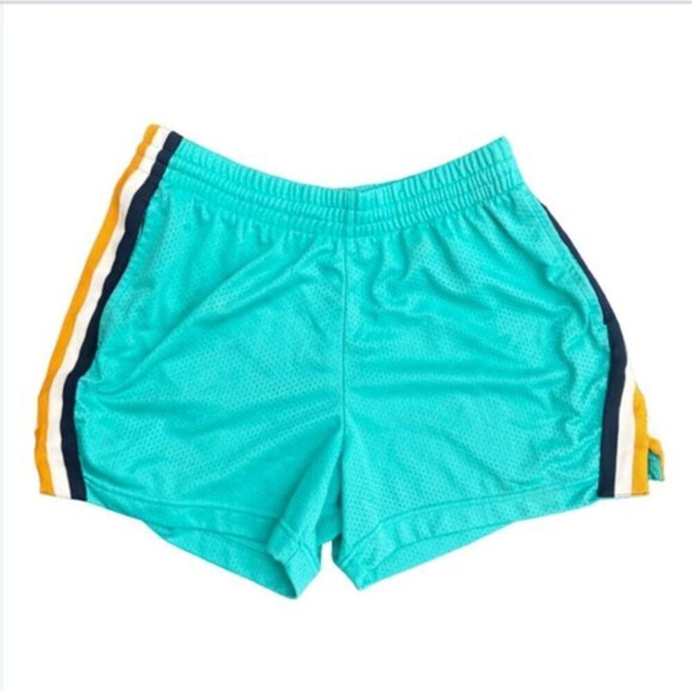 Urban Outfitters Aqua Mesh Athletic Shorts Medium Striped Retrosport Basketball